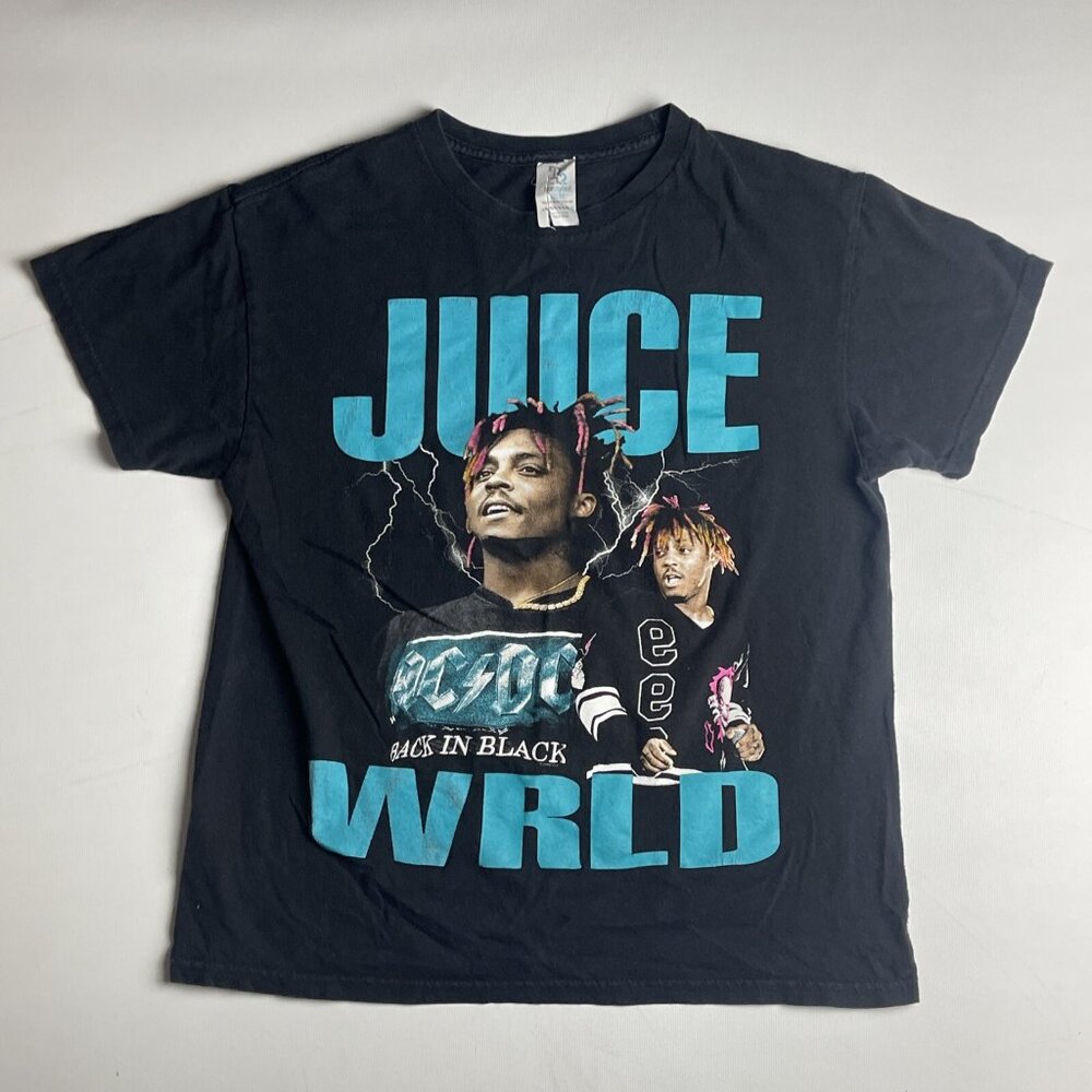 Juice Wrld Shirt Mens Black Blue Big graphic Rap hip hop (M, but read)
